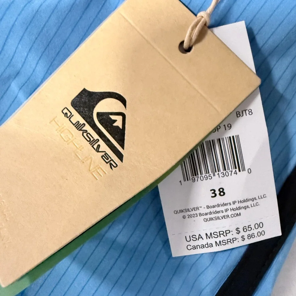 Quiksilver Highline Board Shorts Mens 38 Light Blue Black 19